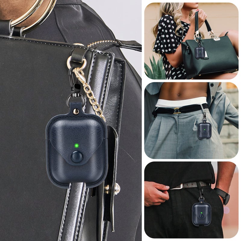 PG6 Leather Case for Airpods with Keychain, Premium Leather Vintage Portable Shockproof Protective Cover for Apple AirPods 1 and AirPods 2 Charging Case - Image 5